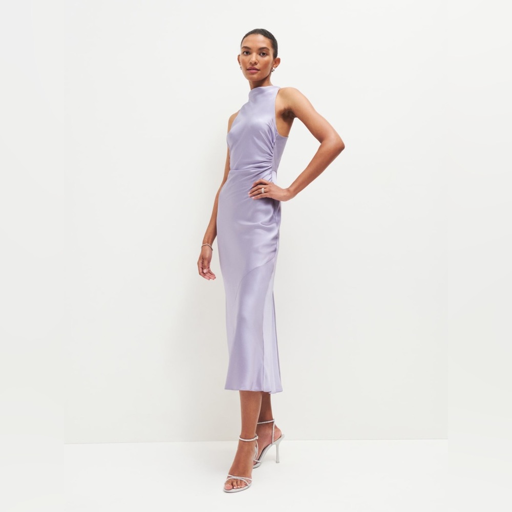 Reformation Casette Silk Dress in Aura 8